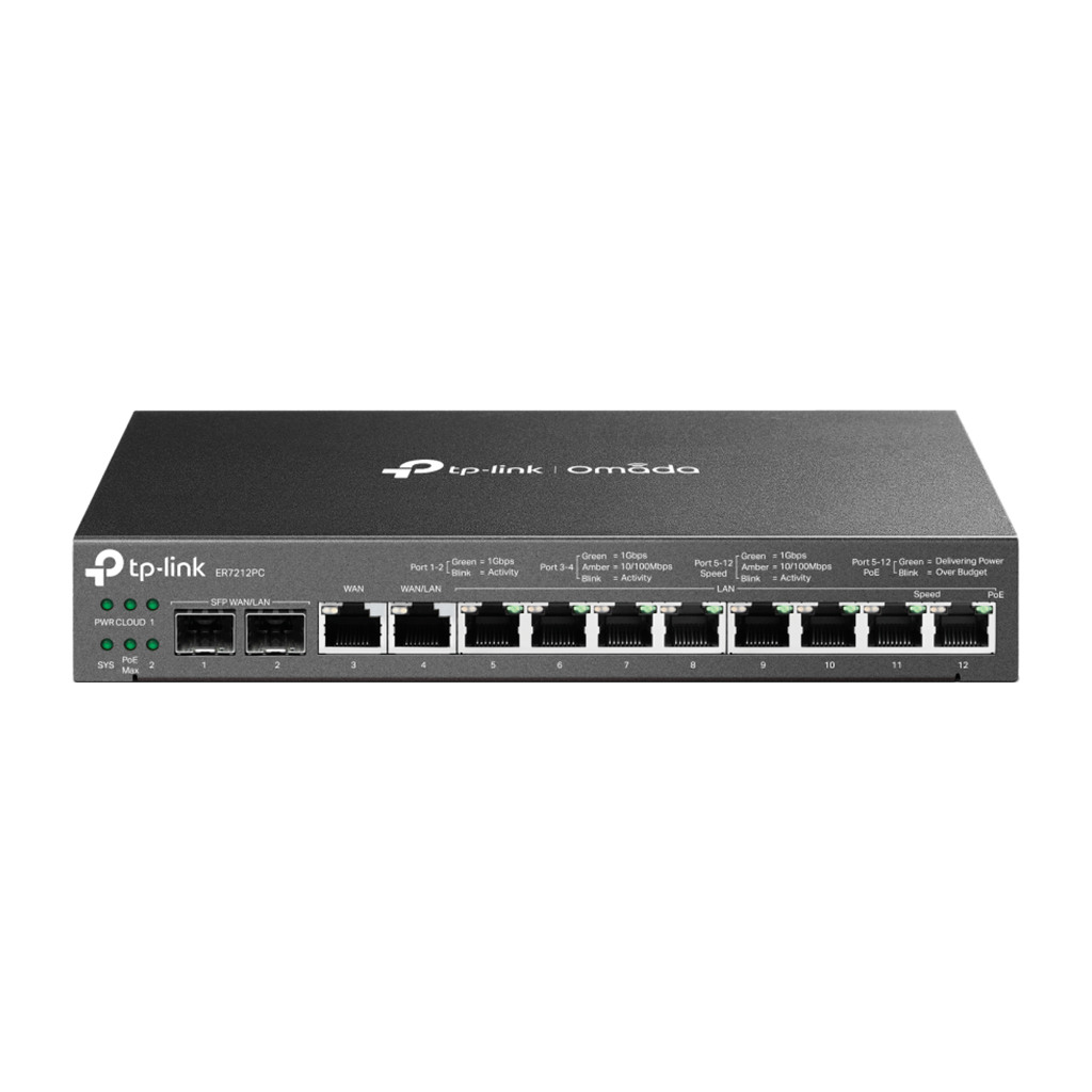 TP-Link ER7212PC Omada Gigabit VPN Router with PoE+ Ports and Controller Ability 2× G SFP