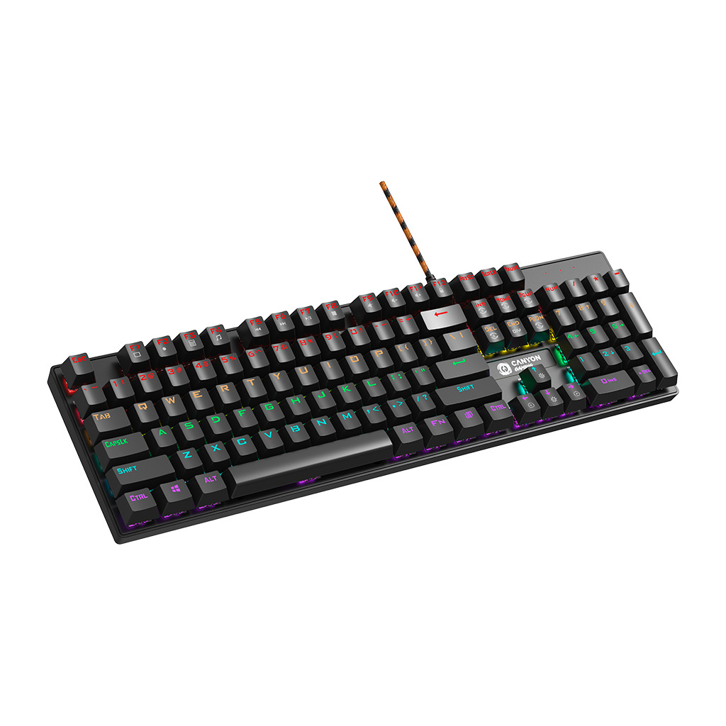 Wired black Mechanical keyboard With colorful lighting system104PCS rainbow backlight LEDalso can custmized backlight1.8M braided - Image 2