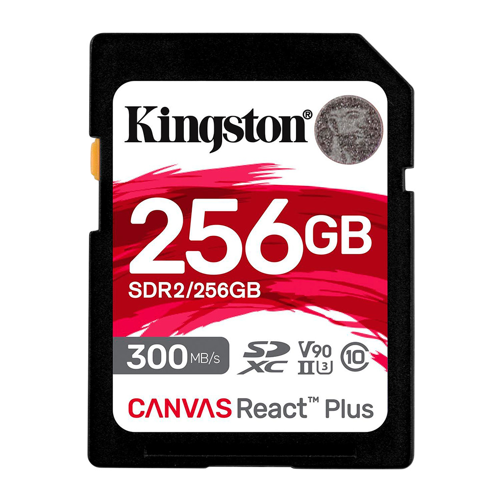 Kingston 256GB Canvas React Plus SDXC UHS-II 300R/260W U3 V90 for Full HD/4K/8K EAN: 740617301977