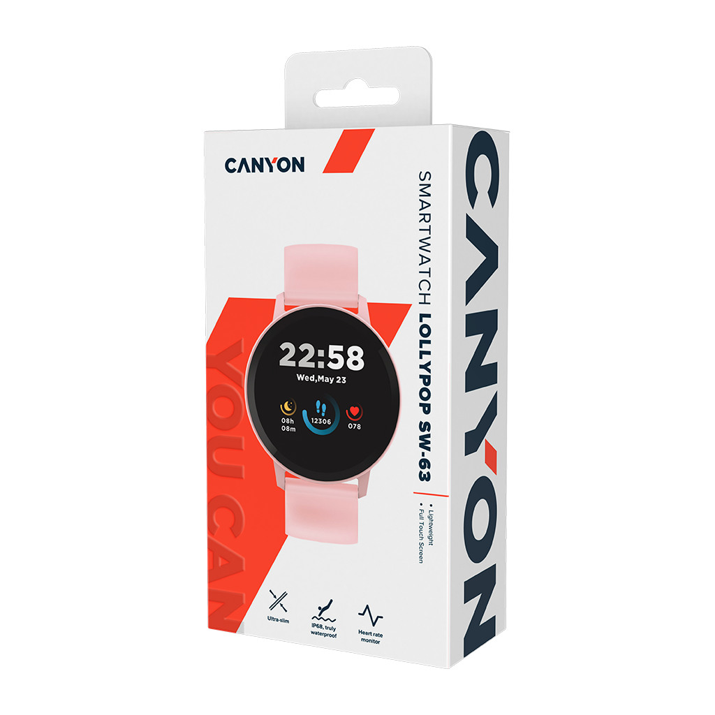 CANYON Lollypop SW-63 Smart watch 1.3inches IPS full touch screen Round watch IP68 waterproof multi-sport - Image 6