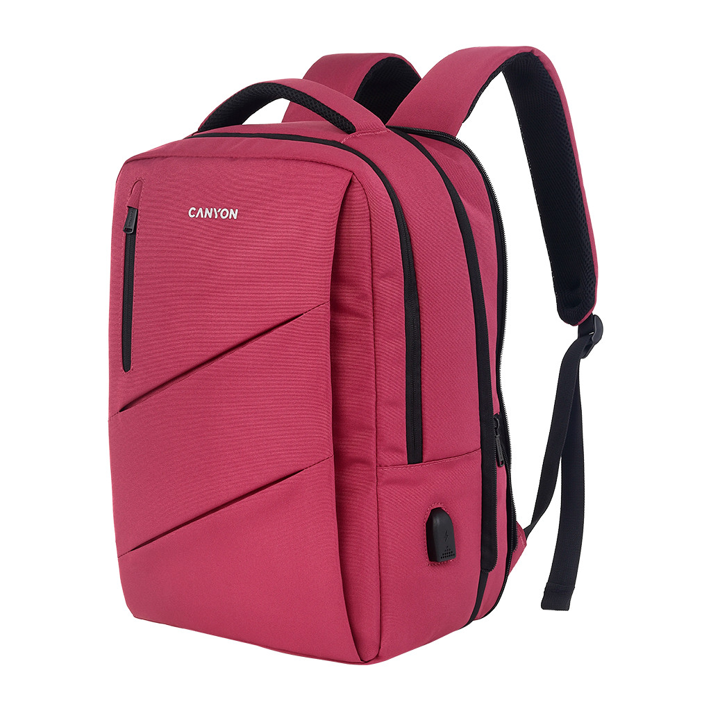 CANYON BPE-5 Laptop backpack for 15.6 inch Product spec/sizemm: 400MM x300MM x 120MM+60MM Red EXTERIOR - Image 2