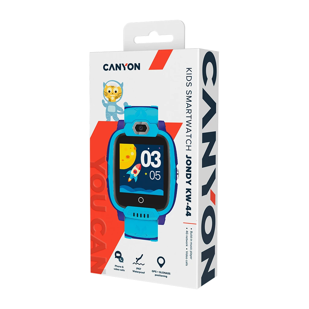 CANYON kids watch Jondy KW-44 4G Camera GPS Music Blue