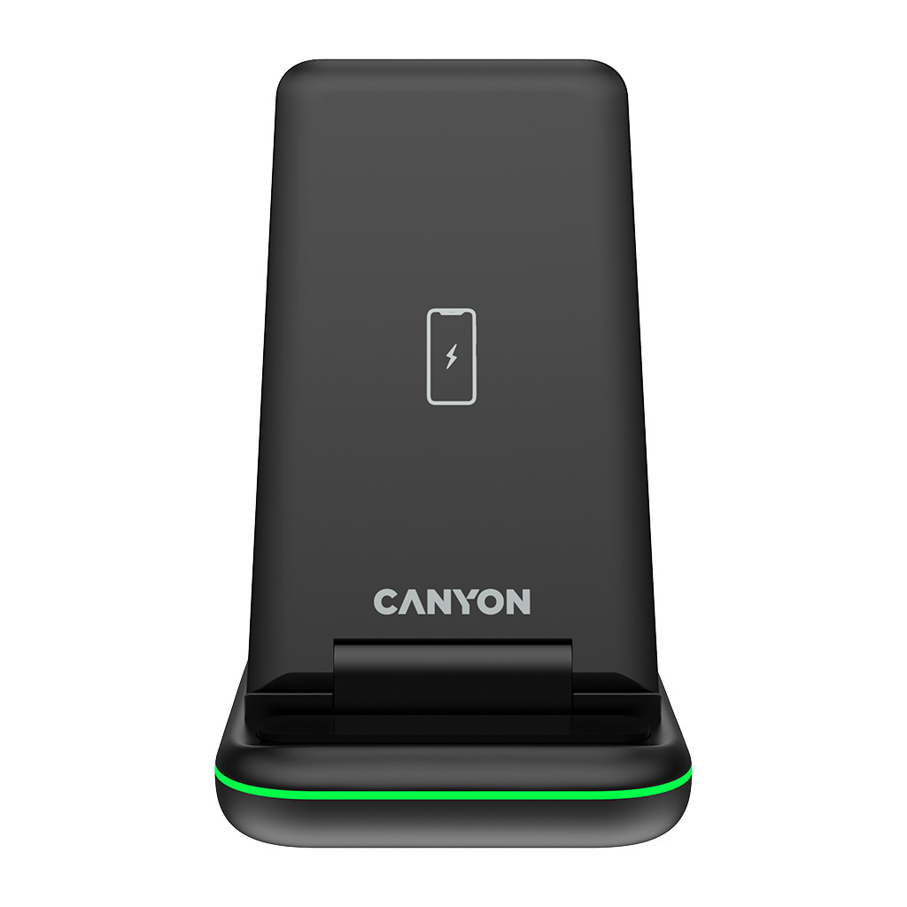 CANYON WS-304 Foldable  3in1 Wireless charger with touch button for Running water light Input