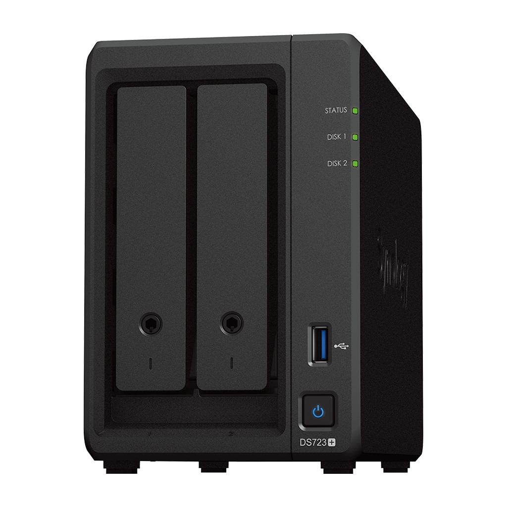 Synology DS723+ Tower 2-Bays 3.5'' SATA HDD/SSD 2 x M.2 2280 NVMe SSD CPU AMD