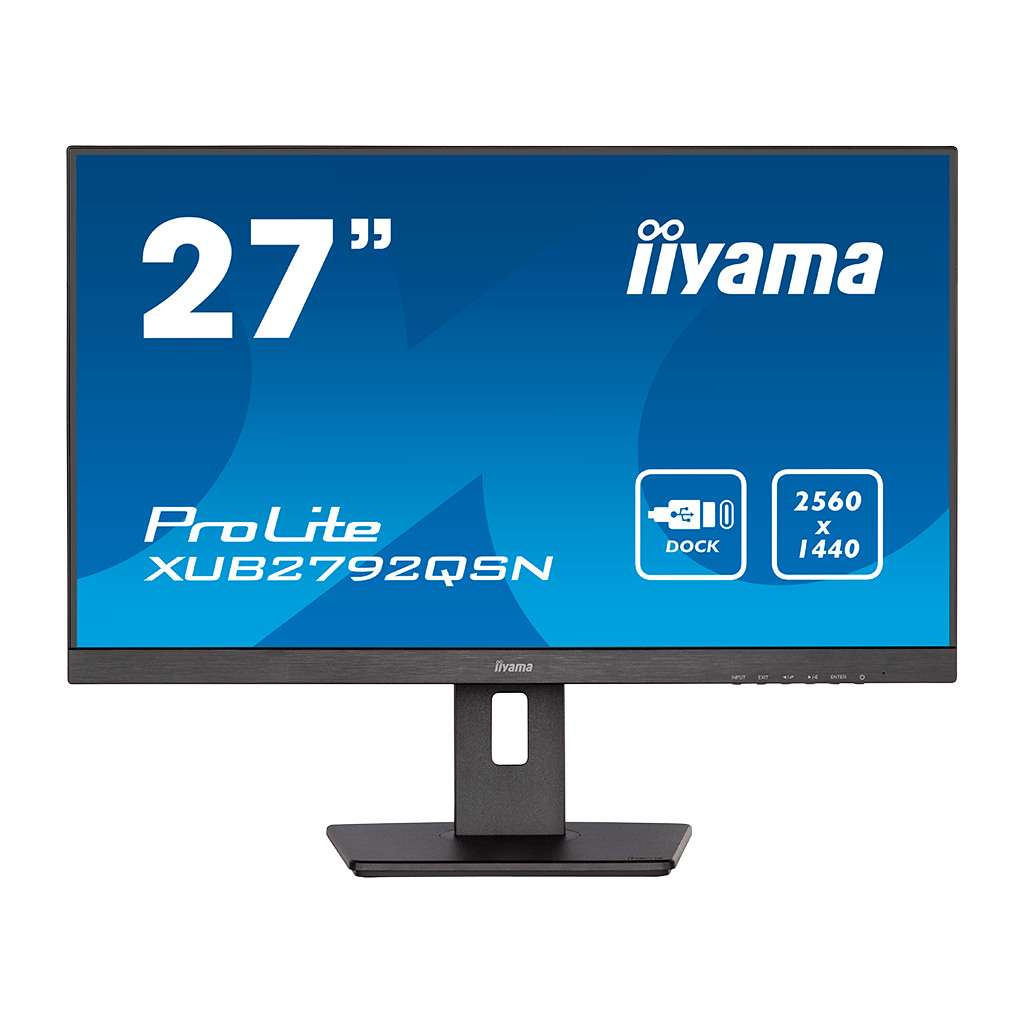 IIYAMA Monitor XUB2792QSN-B1 27" IPS 2560x1440 USB-C Dock 65W Ergo