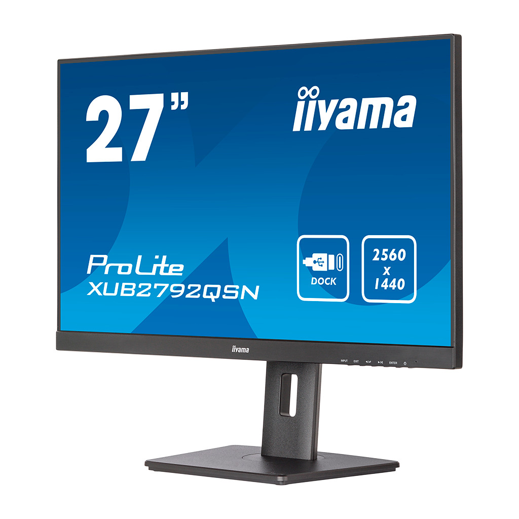 IIYAMA Monitor XUB2792QSN-B1 27" IPS 2560x1440 USB-C Dock 65W Ergo - Image 2