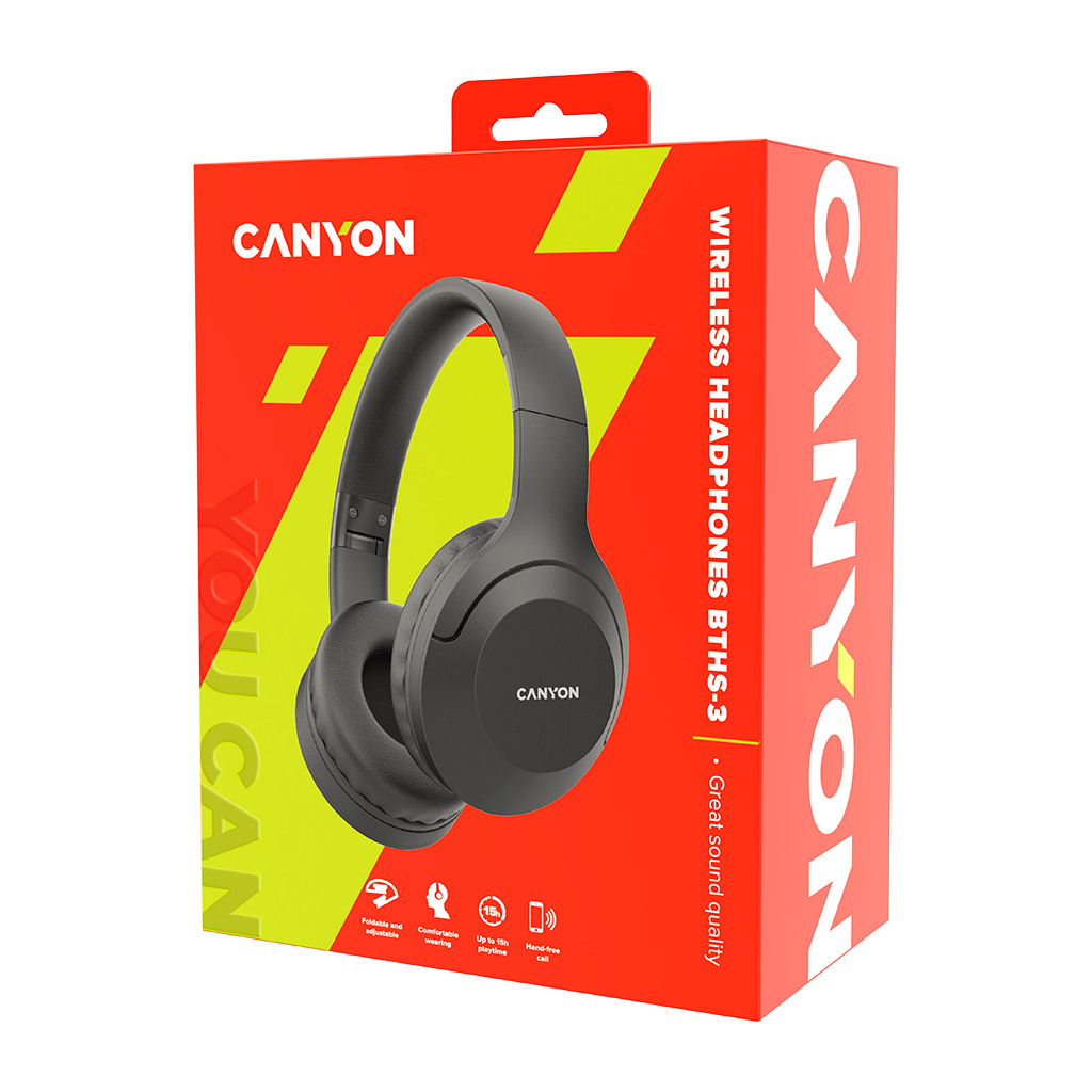 CANYON BTHS-3 Canyon Bluetooth headsetwith microphone BT V5.1 JL6956 battery 300mAh Type-C charging plug PU - Image 5