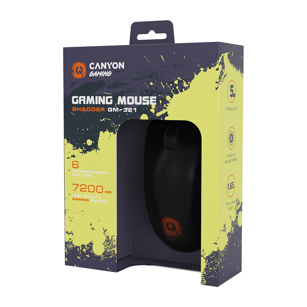 CANYON Shadder GM-321 Optical gaming mouse Instant 725F ABS material huanuo 5 million cycle switch - Image 6