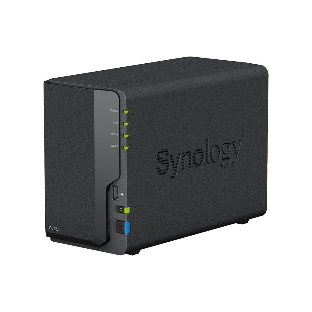 Synology DiskStation DS223 Tower 2-bays 3.5'' SATA HDD/SSD CPU 4-core 1.7 GHz 2 GB DDR4