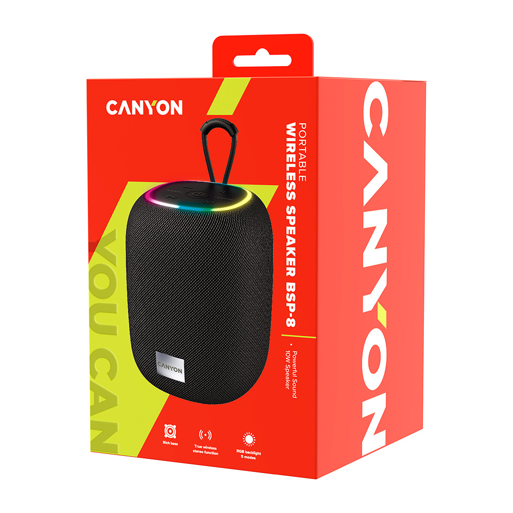 CANYON BSP-8 Bluetooth Speaker BT V5.2 BLUETRUM AB5362B TF card support Type-C USB port 1800mAh - Image 2