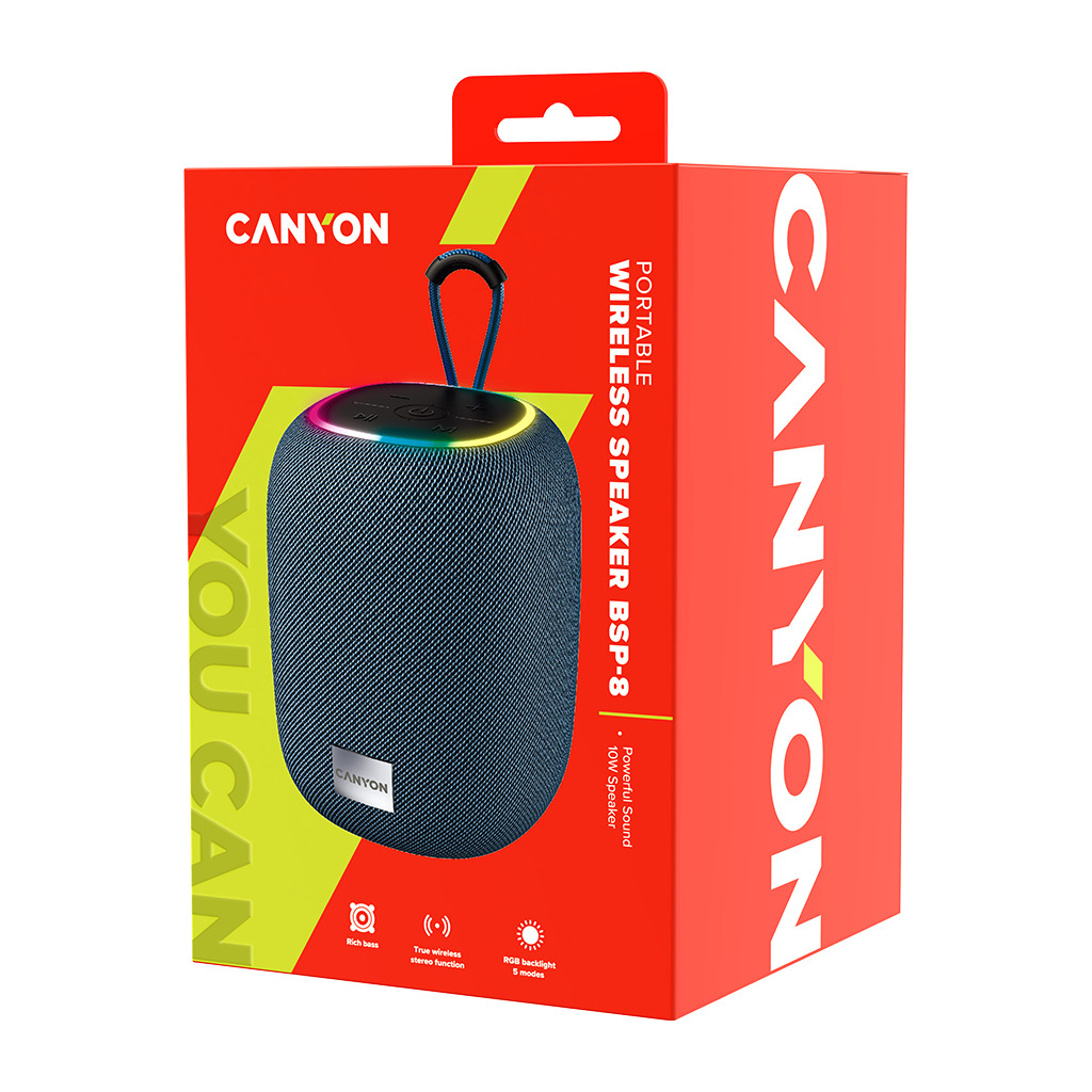 CANYON BSP-8 Bluetooth Speaker BT V5.2 BLUETRUM AB5362B TF card support Type-C USB port 1800mAh - Image 4