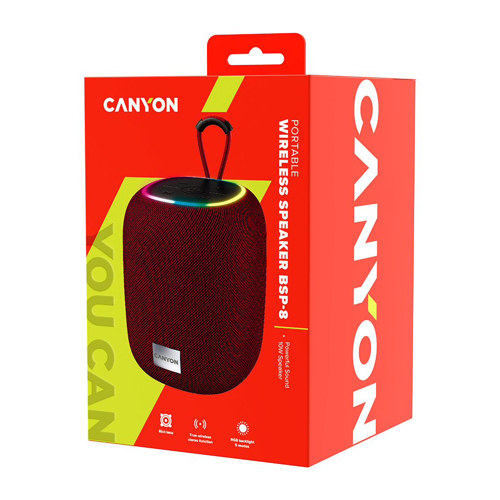 CANYON BSP-8 Bluetooth Speaker BT V5.2 BLUETRUM AB5362B TF card support Type-C USB port 1800mAh - Image 4