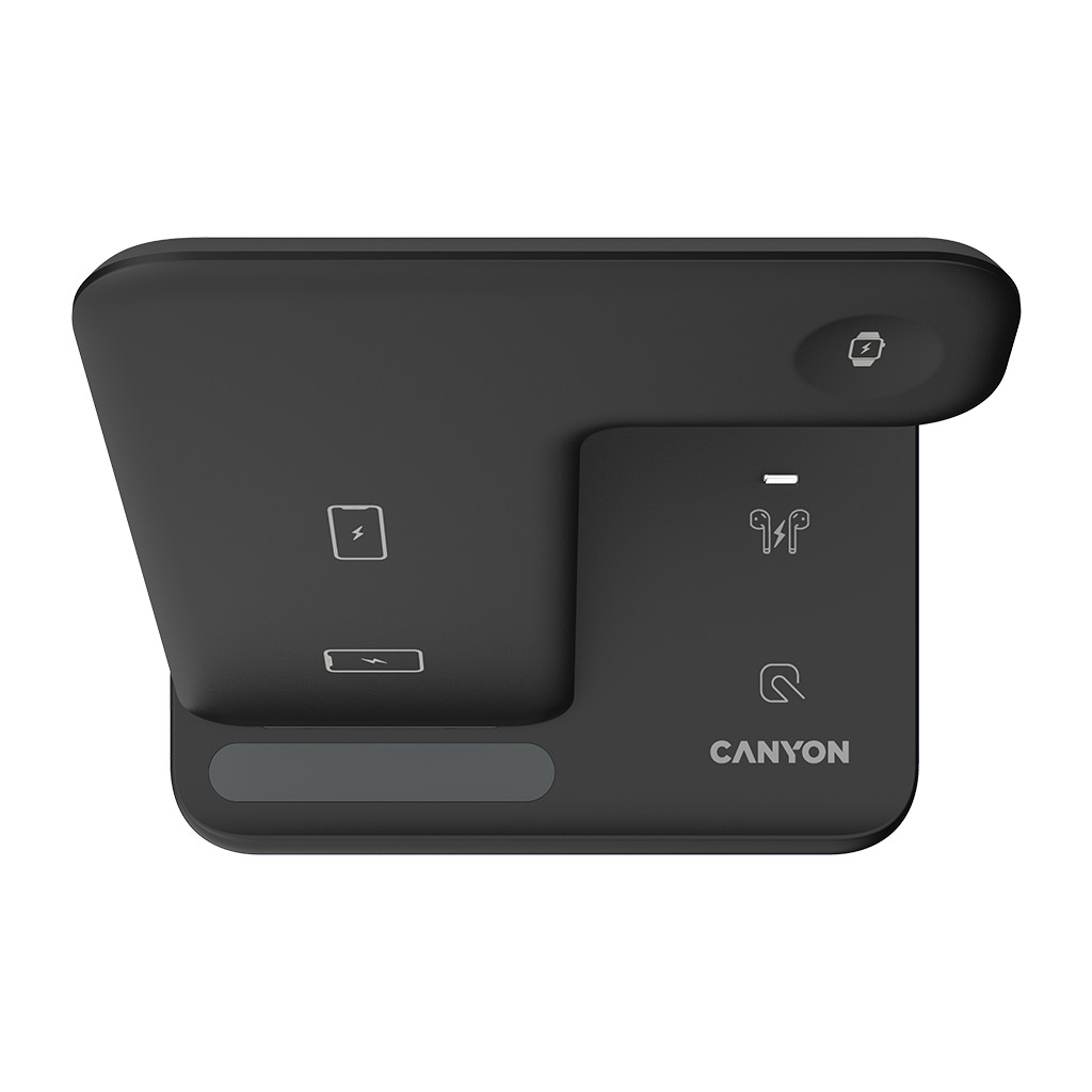 CANYON WS-302 3in1 Wireless charger with touch button for Running water light Input 9V/2A12V/1.5A  Output - Image 3