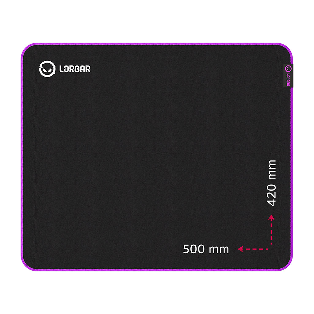 Lorgar Main 315 Gaming mouse pad High-speed surface Purple anti-slip rubber base size: 500mm x