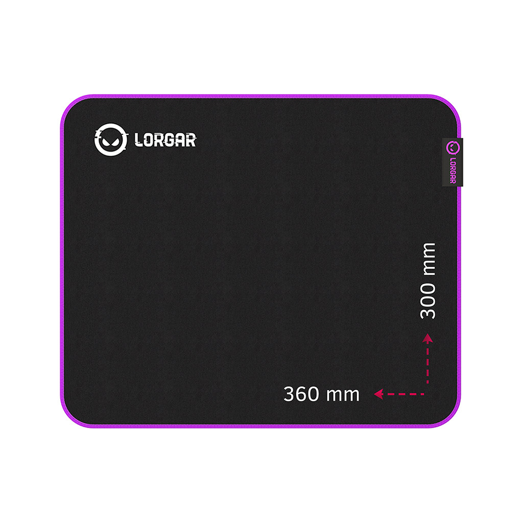 Lorgar Main 313 Gaming mouse pad High-speed surface Purple anti-slip rubber base size: 360mm x