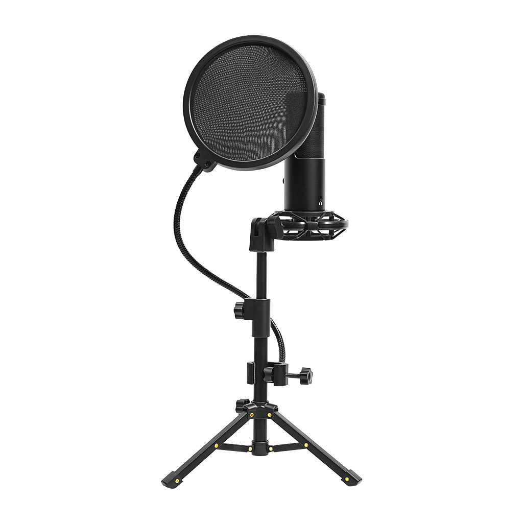 LORGAR Voicer 721 Gaming Microphone Black USB condenser microphone with tripod stand and pop filter