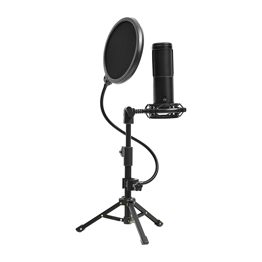 LORGAR Voicer 721 Gaming Microphone Black USB condenser microphone with tripod stand and pop filter