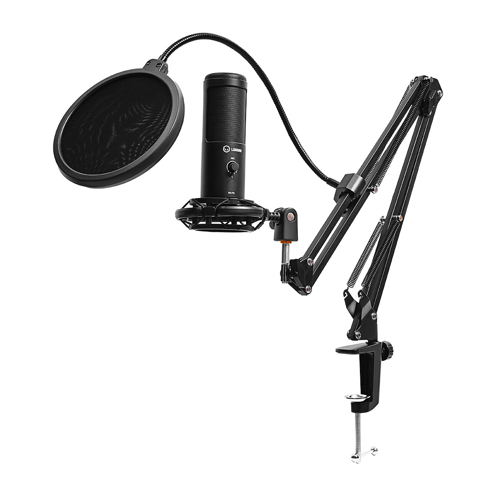 LORGAR Voicer 931 Gaming Microphone Black USB condenser microphone with desktop boom arm pop filter