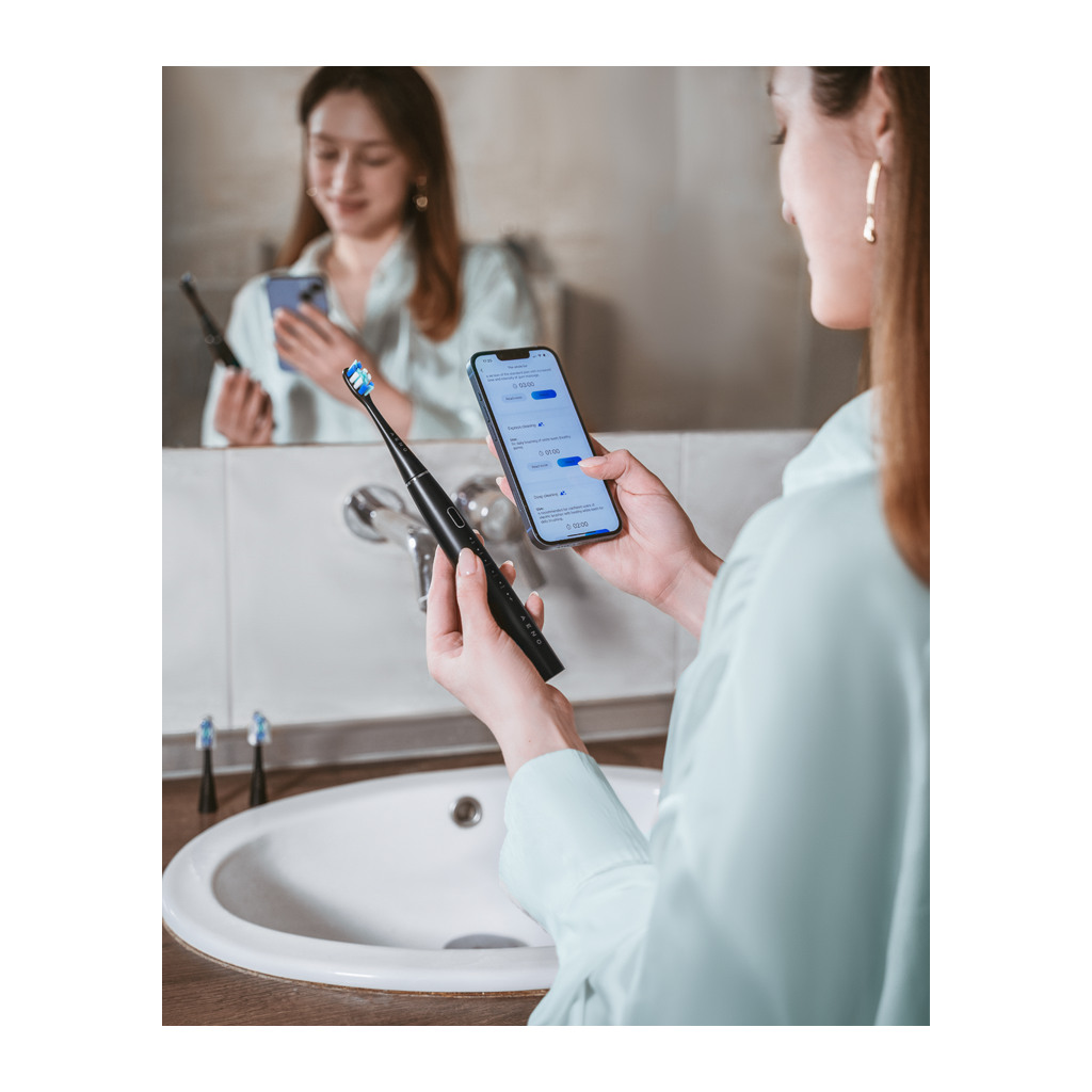 AENO SMART Sonic Electric toothbrush DB2S: Black 4modes + smart wireless charging 46000rpm 40 days