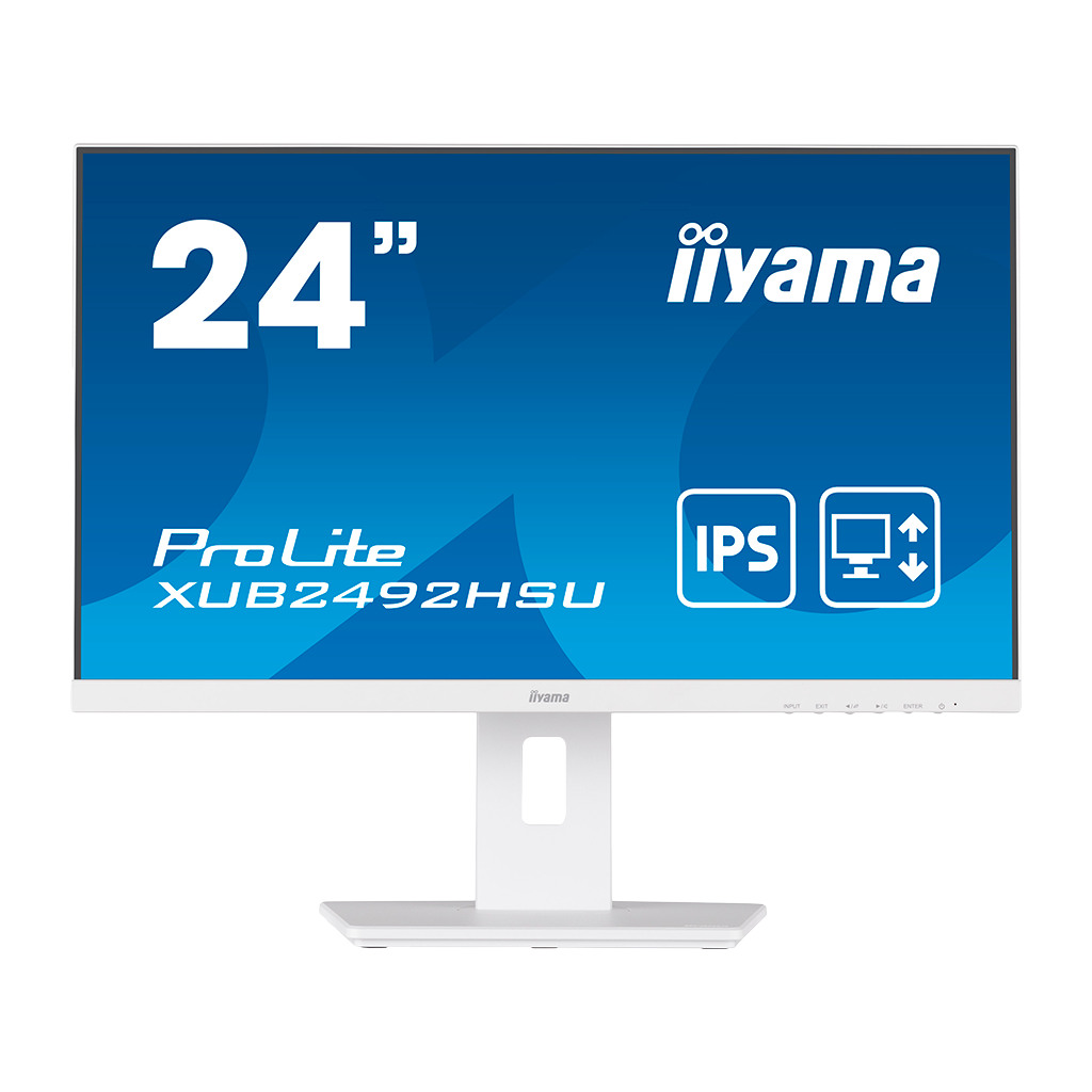 IIYAMA Monitor 24" WHITE ETE IPS-panel 1920x1080 13cm Height Adj. Stand Pivot 250cd/m² Speakers VGA