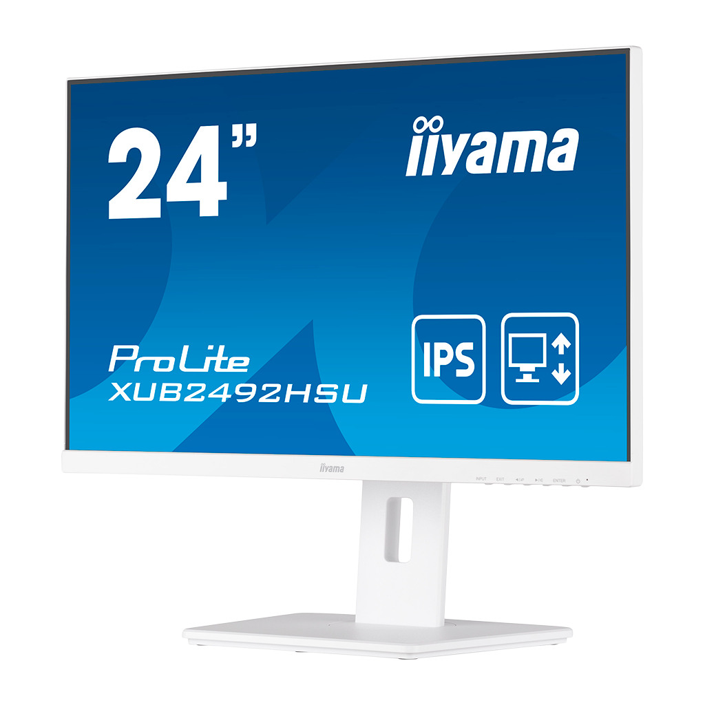 IIYAMA Monitor 24" WHITE ETE IPS-panel 1920x1080 13cm Height Adj. Stand Pivot 250cd/m² Speakers VGA - Image 3