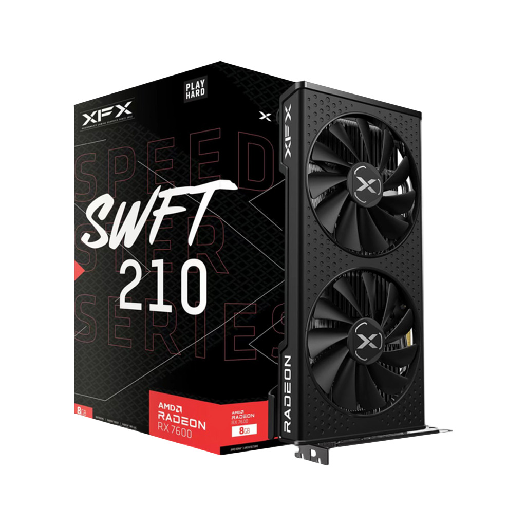 XFX SPEEDSTER SWFT210 RADEON RX7600 CORE 8GB GDDR6 Gaming Grafička Karta sa HDMI i 3xDP, AMD RDNA