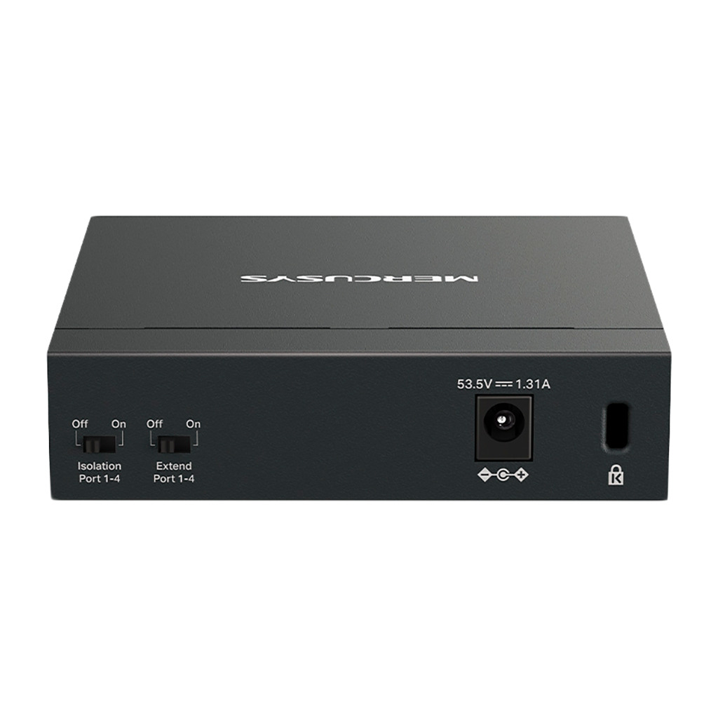 Mercusys MS105GP 5-Port Gigabit Desktop Switch with 4-Port PoE+ 4×Gigabit PoE+ Ports 1×Gigabit Non-PoE Port