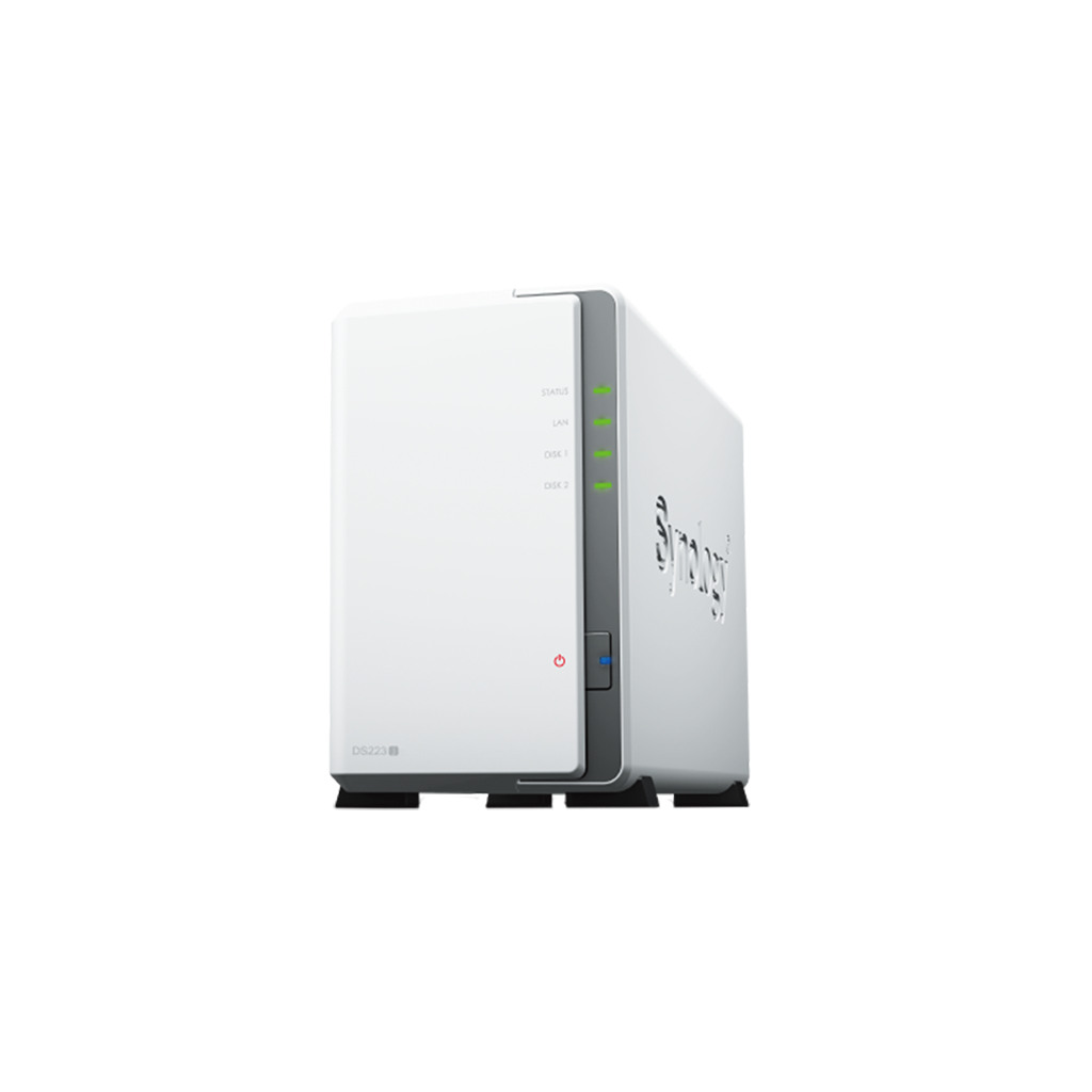 Synology DS223j Tower 2-bays 3.5'' SATA HDD/SSD CPU 4-core 1.7 GHz; 1 GB DDR4 non-ECC;