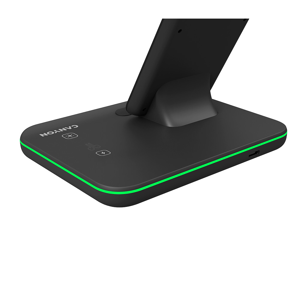 CANYON WS-303 3in1 Wireless charger with touch button for Running water light Input 9V/2A 12V/2A - Image 5