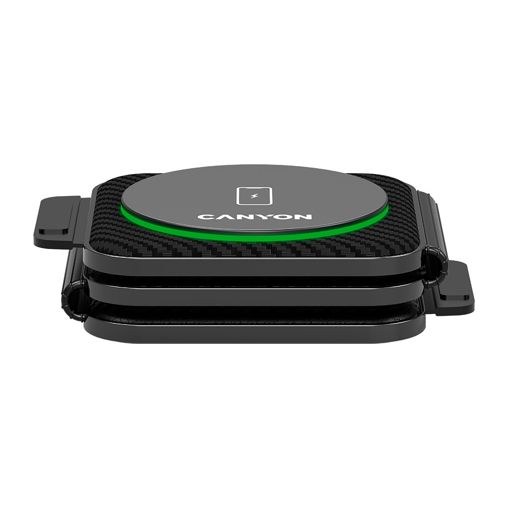 CANYON WS-305 Foldable 3in1 Wireless charger with case touch button for Running water light Input