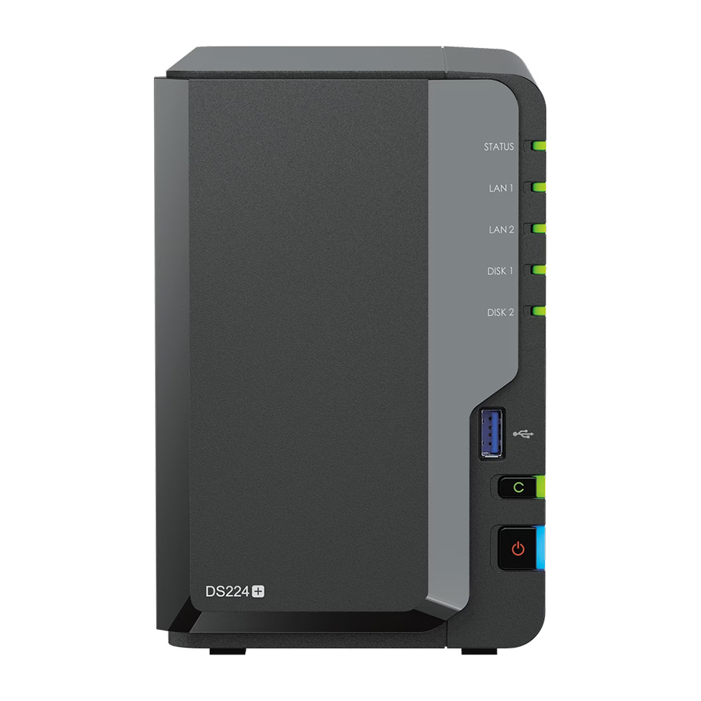 Synology DS224+Tower 2-bays 3.5'' SATA HDD/SSD CPU Intel Celeron J4125 4-core 4-thread 2.0 GHz burst