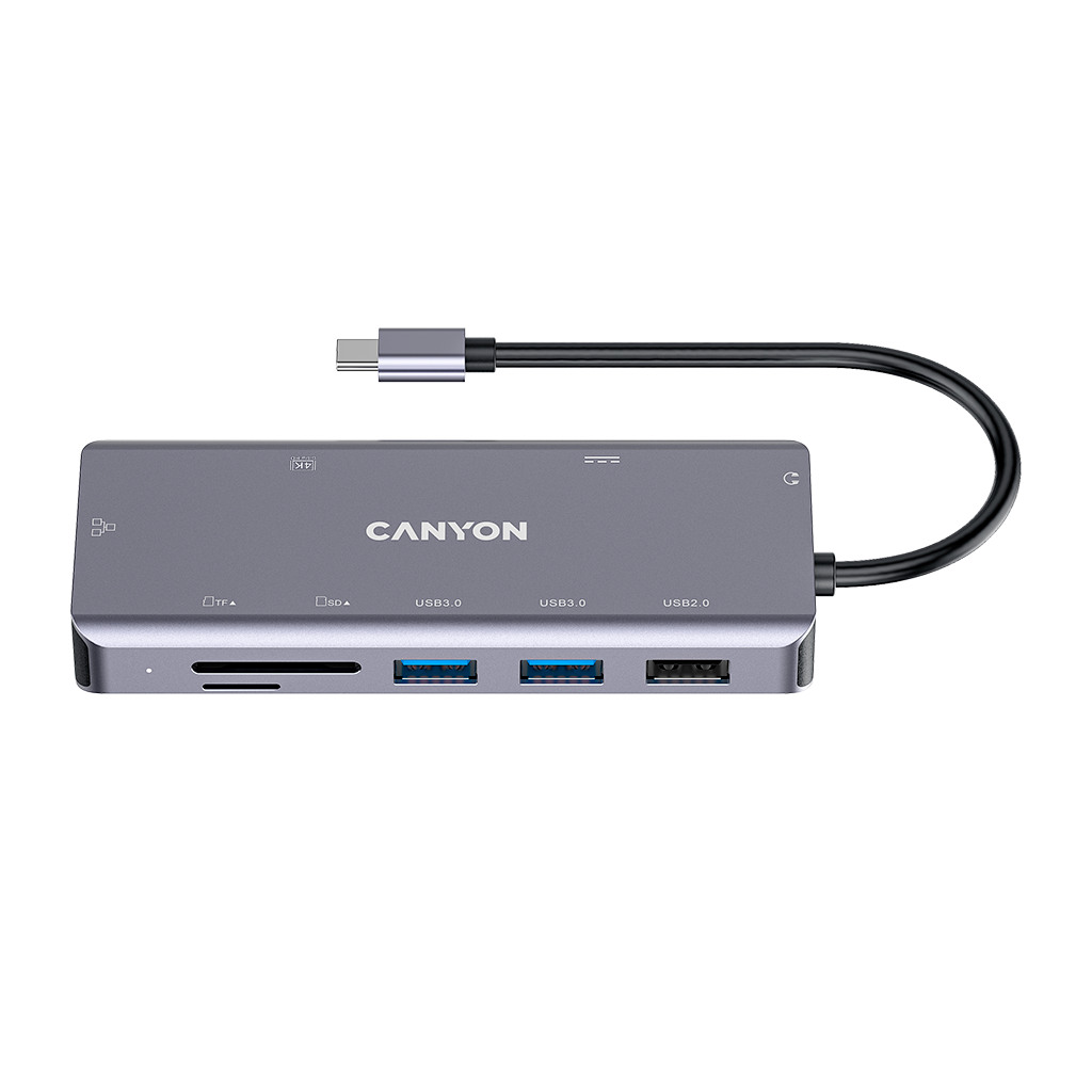 CANYON 9 in 1 USB C hub with 1*HDMI: 4K*30Hz1*Gigabit Ethernet 1*Type-C PD charging port