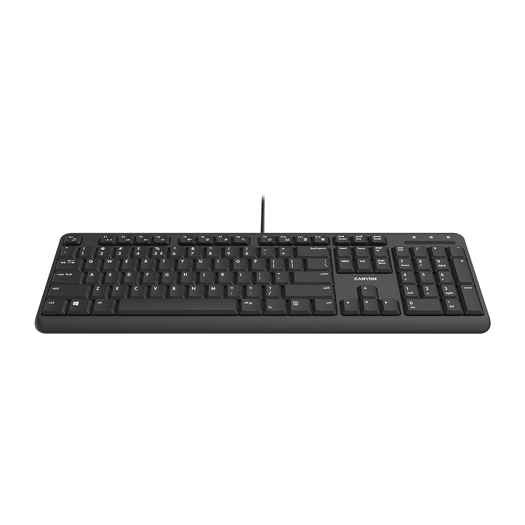 CANYON HKB-20 wired keyboard with Silent switches 105 keysblack 1.8 Meters cable lengthSize 442*142*17.5mm460g AD - Image 2