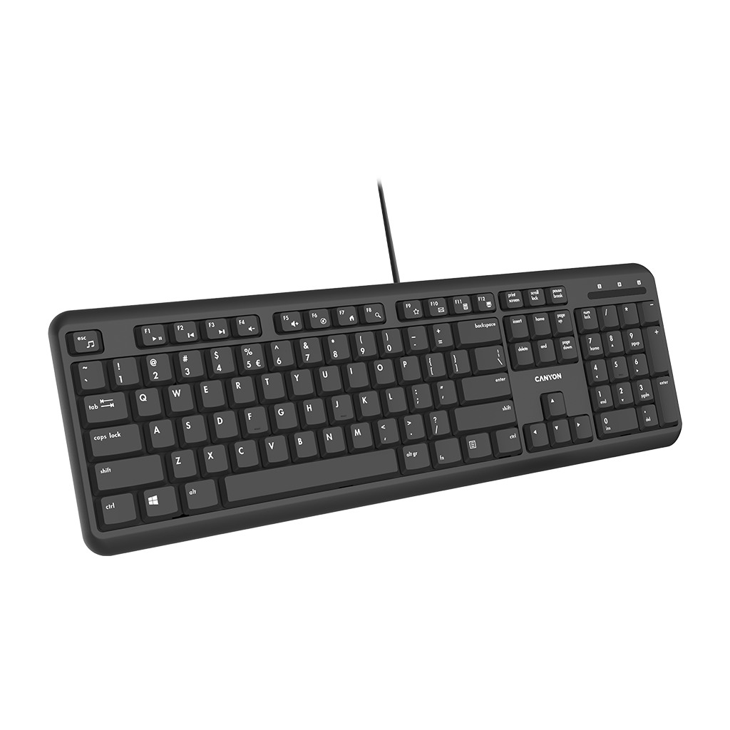 CANYON HKB-20 wired keyboard with Silent switches 105 keysblack 1.8 Meters cable lengthSize 442*142*17.5mm460g AD - Image 3