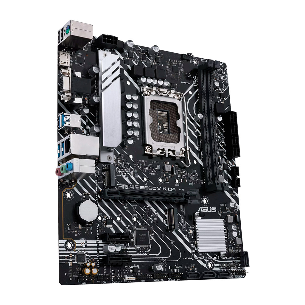 ASUS PRIME B660M-K D4 LGA1700 mATX MB - Intel B660 2xDIMM DDR4 2xM.2 4xSATA PCIe