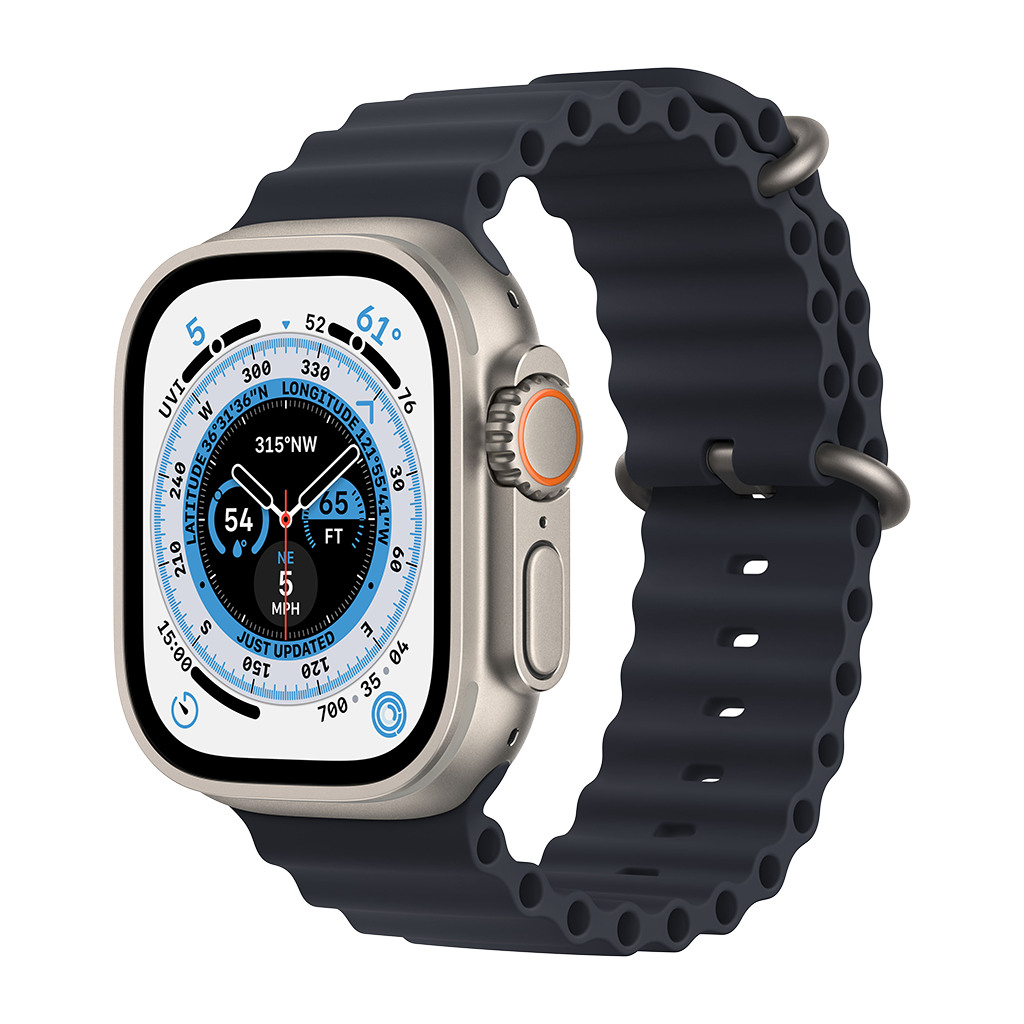 Apple Watch Ultra Cellular 49mm Titanium Case with Midnight Ocean Band