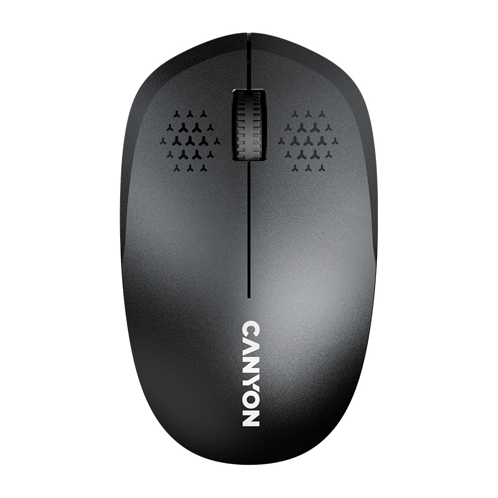 CANYON Bežični Miš 3 Dugmeta Crni - Bluetooth 5.0, Ergonomski Dizajn, Tihi Klikovi, 1600 DPI