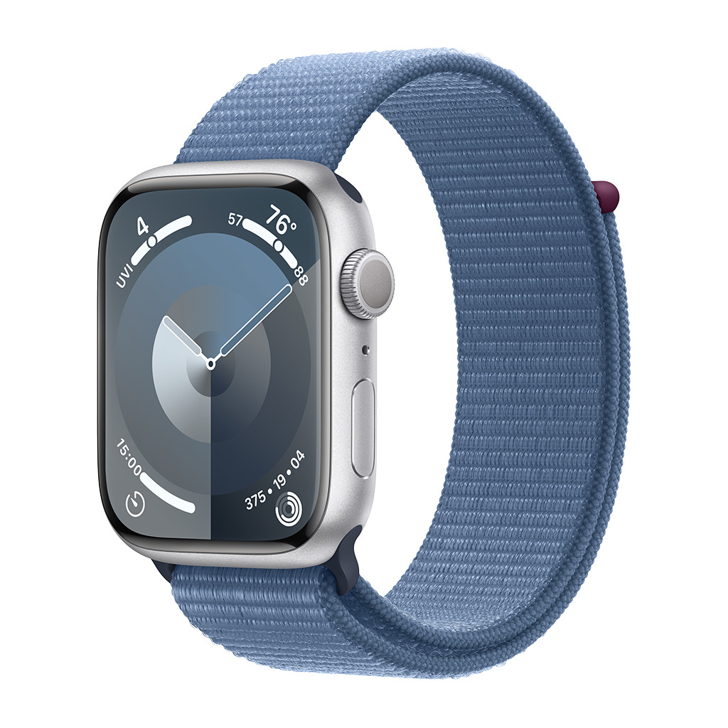 Apple Watch S9 GPS 45mm Silver Alu Case w Winter Blue Sport Loop