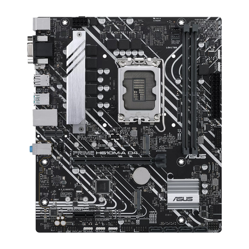 ASUS PRIME H610M-A D4-CSM LGA1700 mATX MB - Intel H610 2xDIMM DDR4 2xM.2 4xSATA PCIe - Image 2