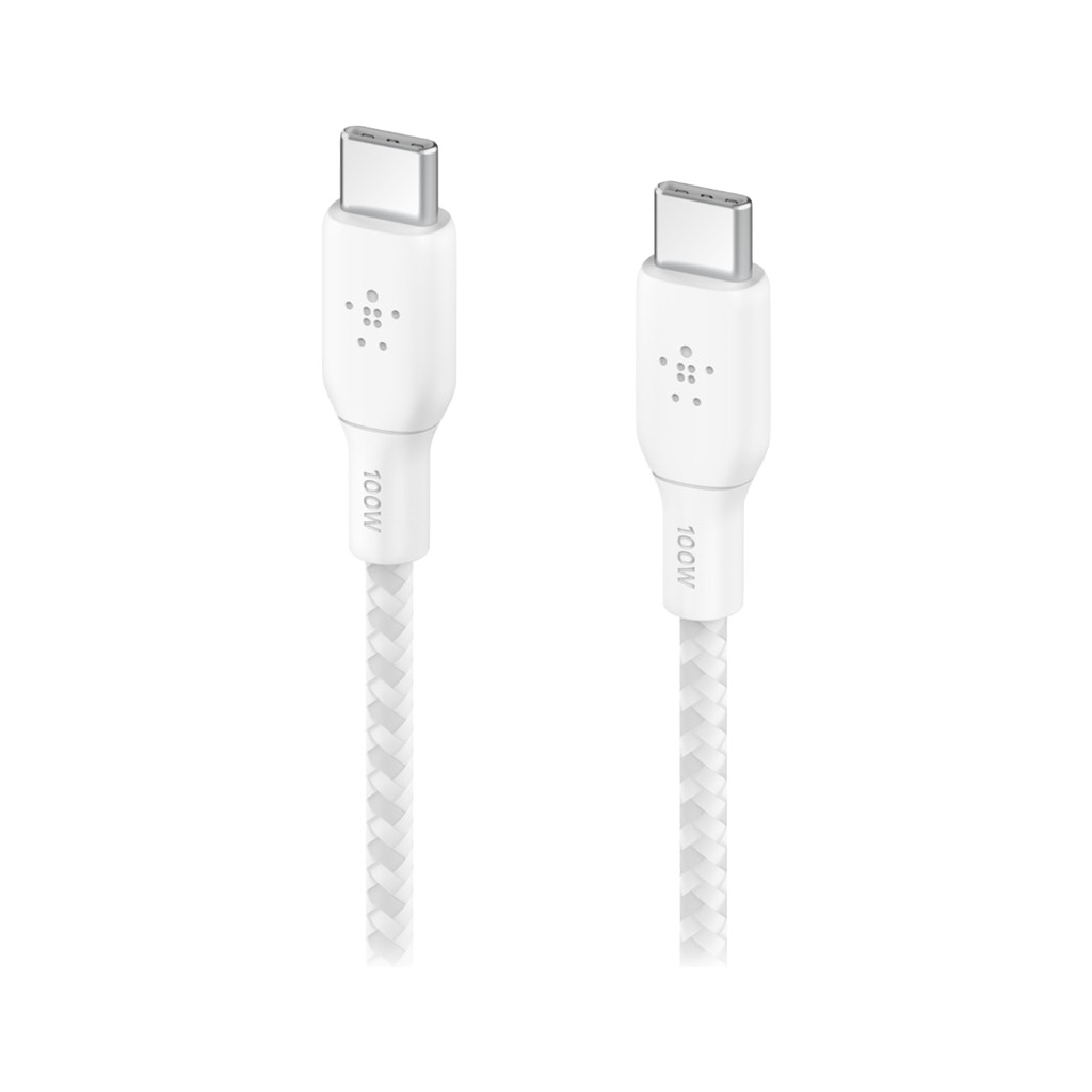 BELKIN 100w USB-C to USB-C Braided Cable 3M White