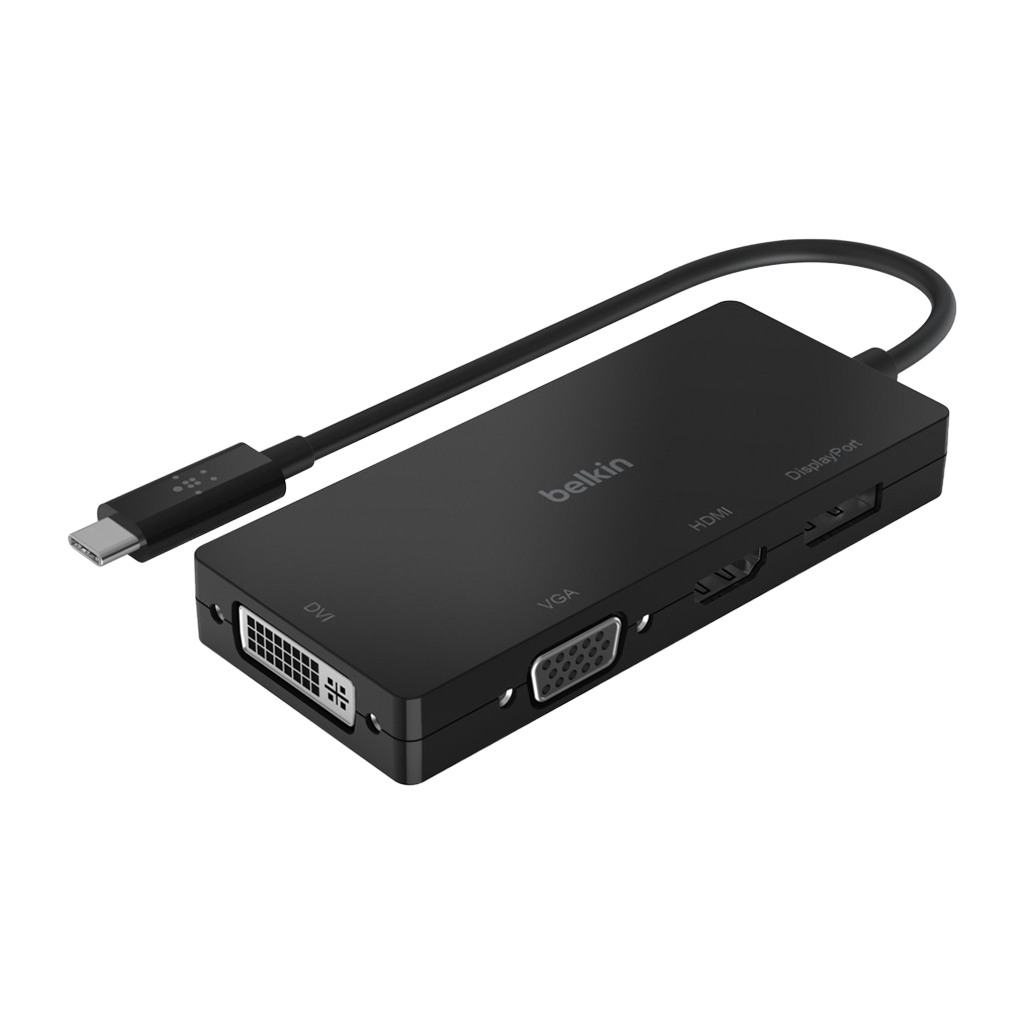 ADAPTER USB-C TO HDMI VGA DVI DISPLAYPORT BLK