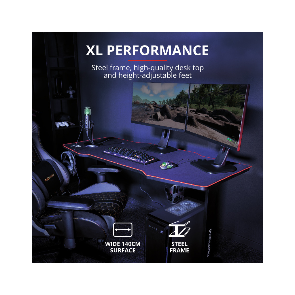 Trust GXT 1175 Imperius XL sto XL gaming sto sa podlogom za miš na cijeloj površini