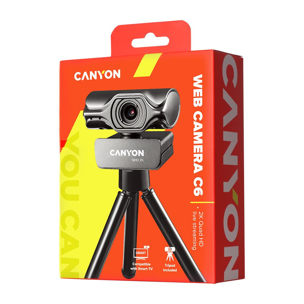 CANYON C6 2k Ultra full HD 3.2Mega webcam with USB2.0 connector built-in MIC IC SN5262