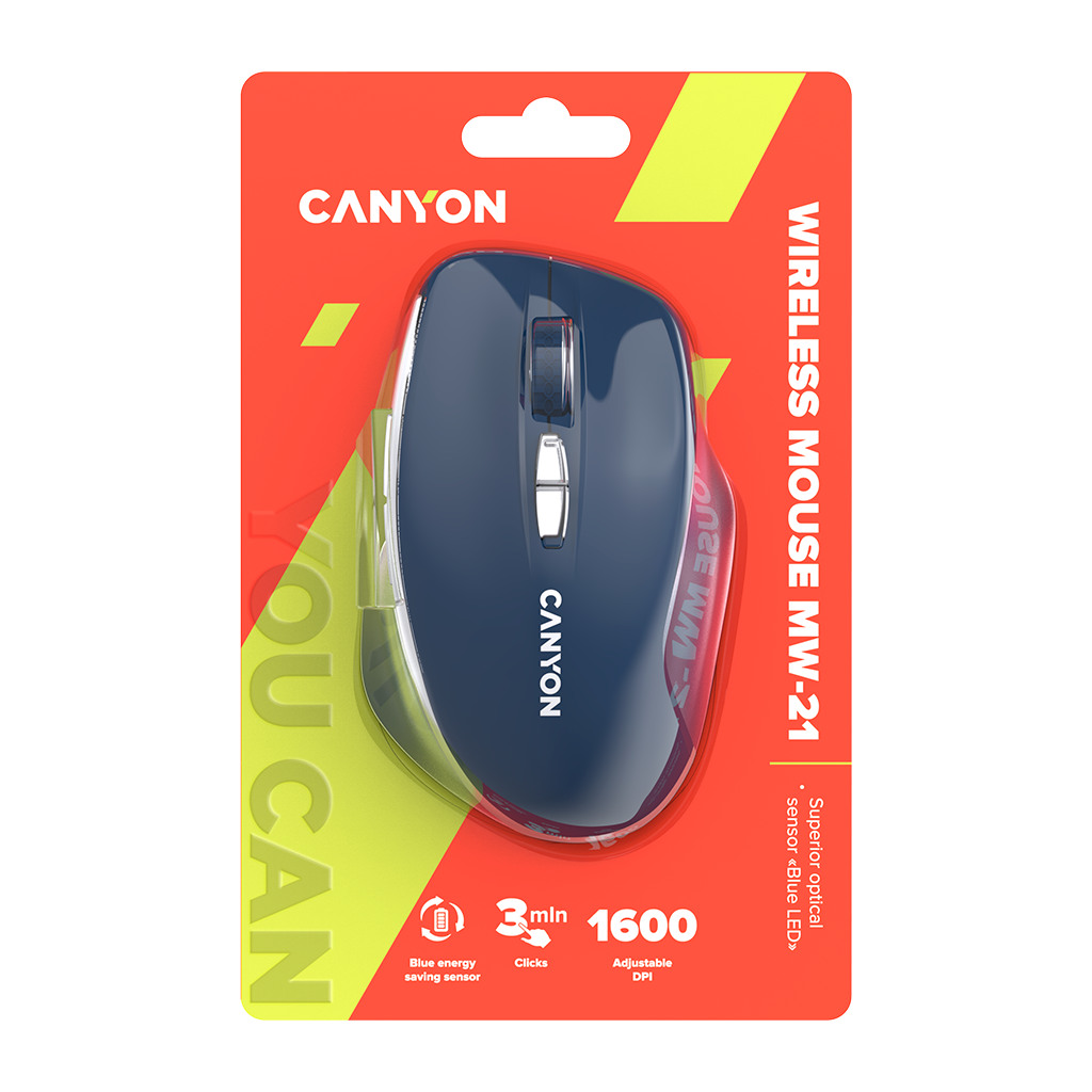 CANYON MW-21 2.4 GHz  Wireless mouse with 7 buttons DPI 800/1200/1600 Battery: AAA*2pcsBlue72*117*41mm 0.075kg - Image 6