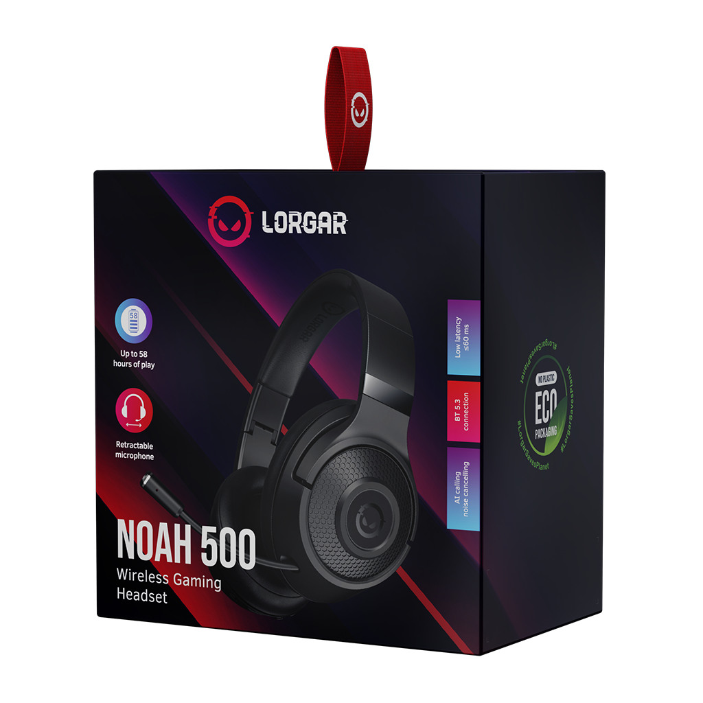 LORGAR Noah 500 Wireless Gaming headset with microphone JL7006 BT 5.3 battery