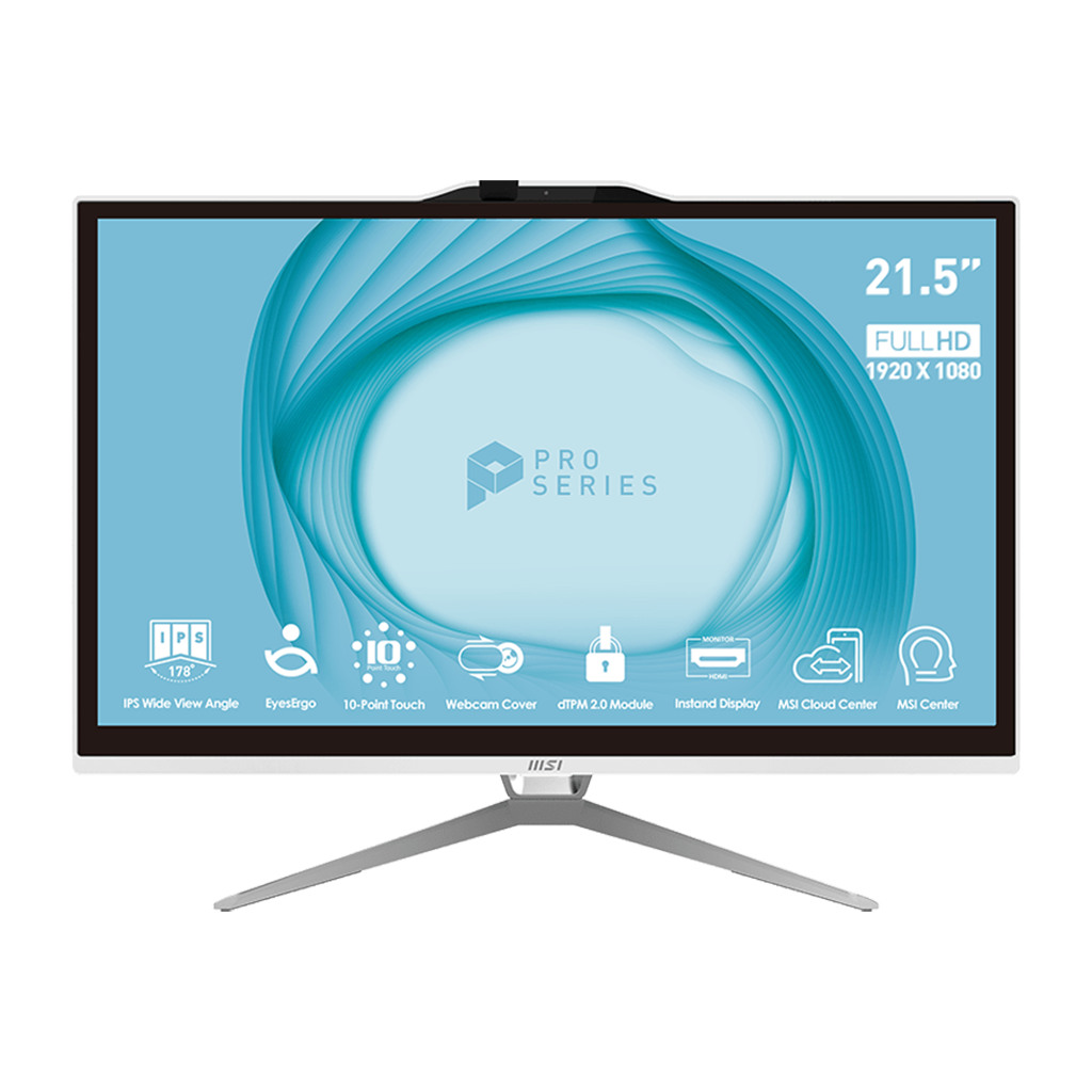 MSI PRO AP222T All-in-One Desktop FHD Multi Touch 21.5" AntiGlare: Intel i3-13100 4GB DDR4 128GB