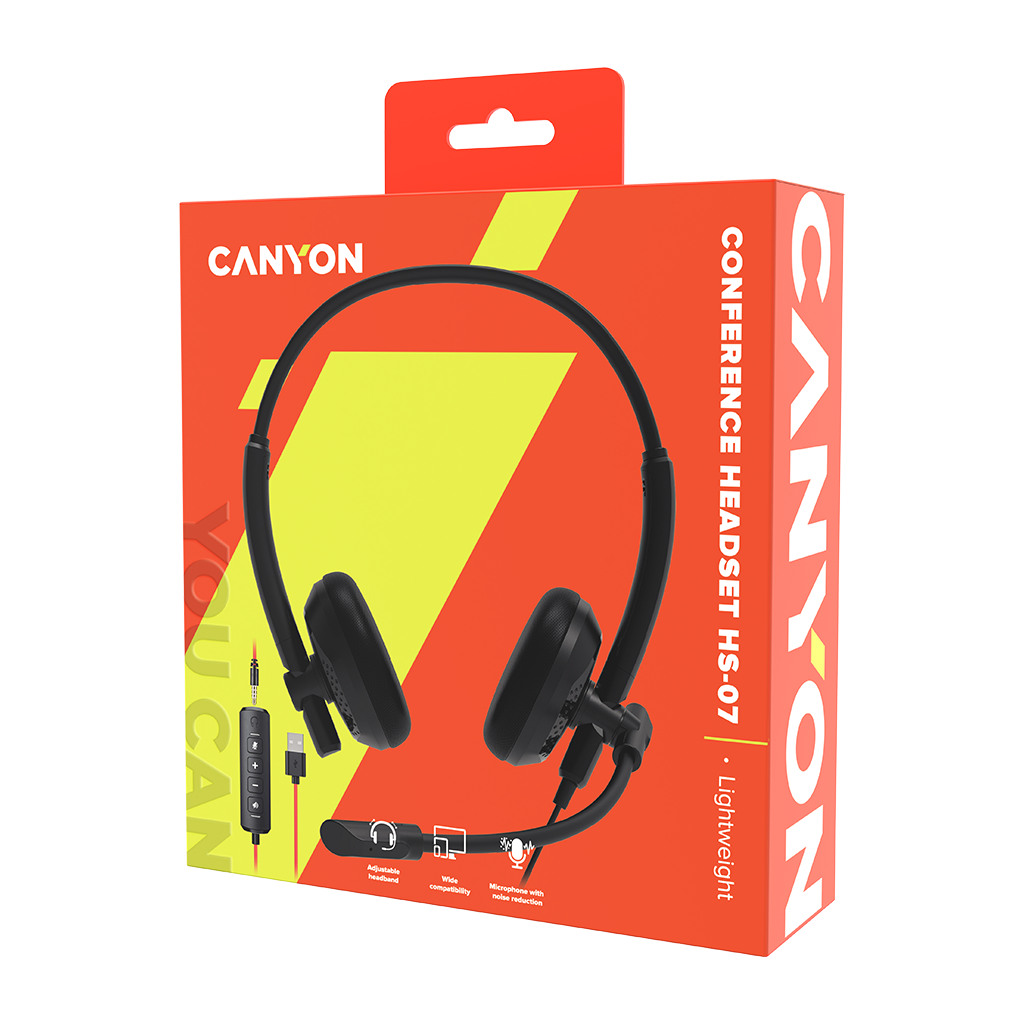 CANYON HS-07 Super light weight conference headset CNS-HS07B - Image 6