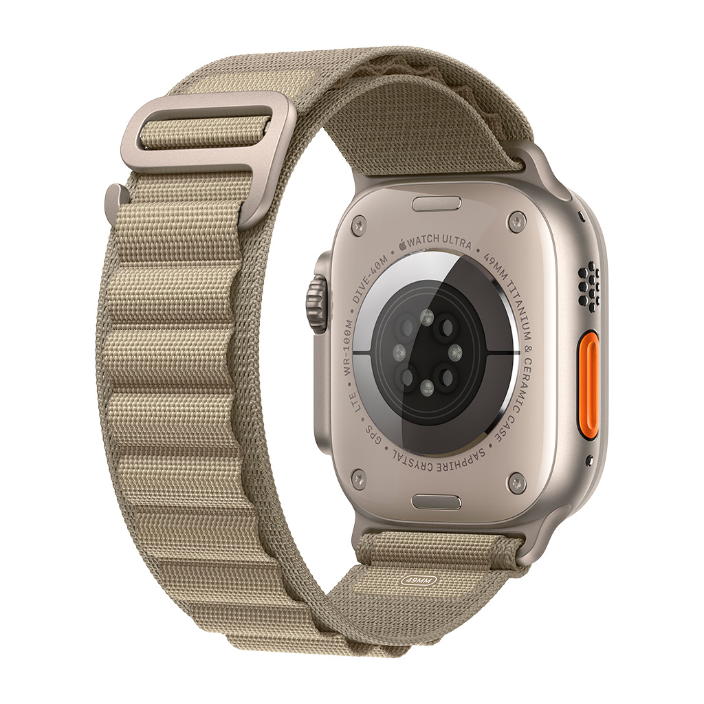 Apple Watch Ultra2 Cellular 49mm Titanium Case with Olive Alpine Loop - Large