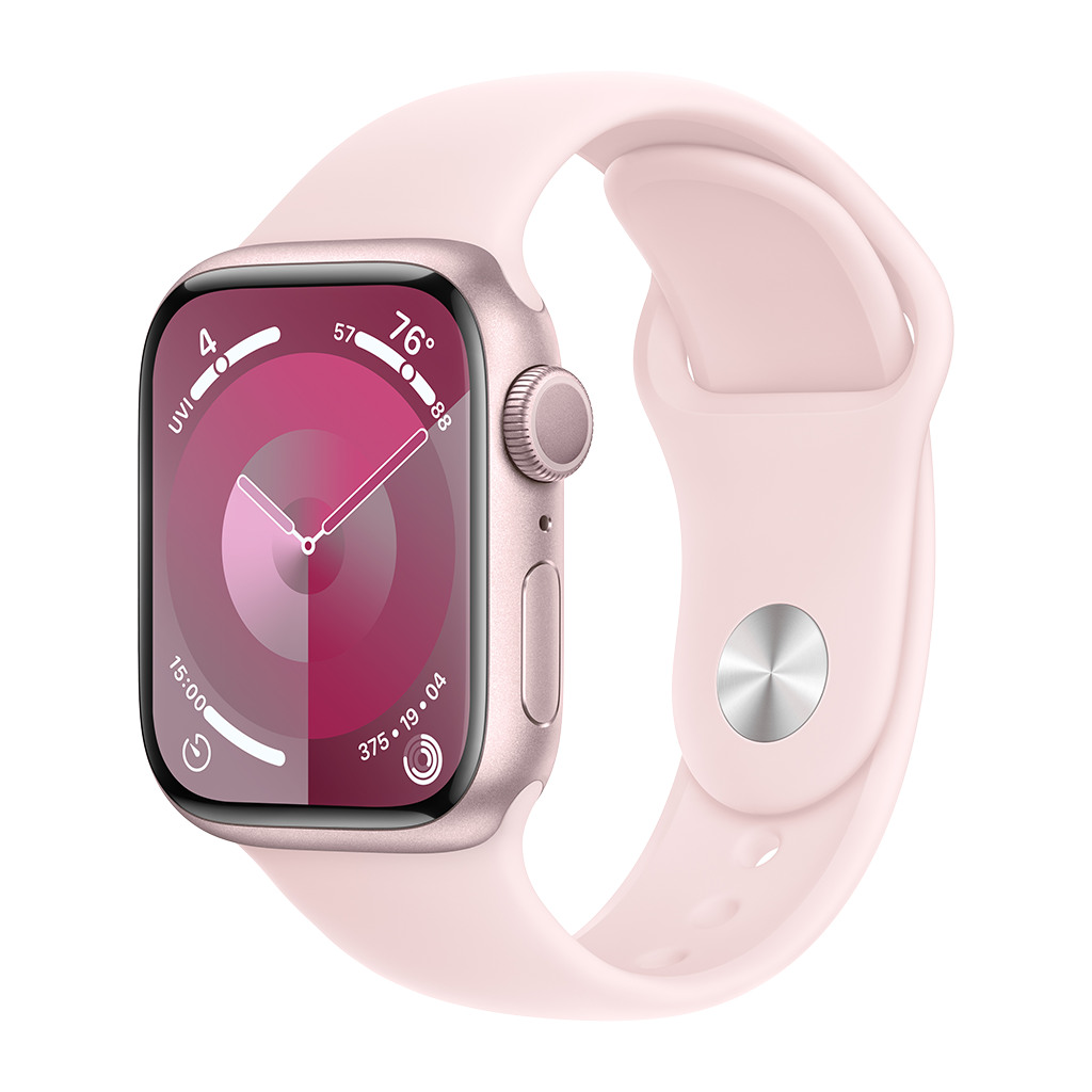 Apple Watch Series 9 GPS 41mm Pink Aluminium Case with Light Pink Sport Band -