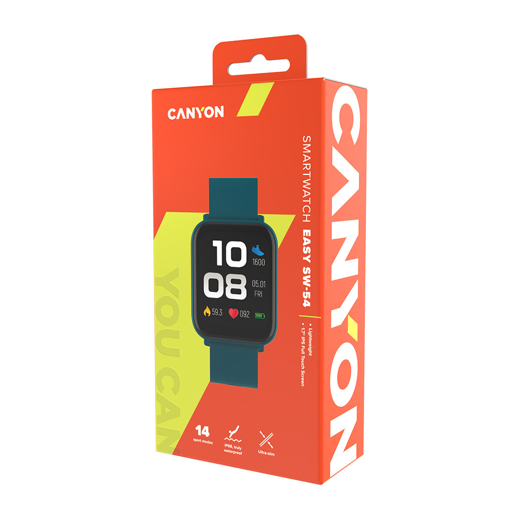 CANYON Easy SW-54 Pametni Sat Zeleni 1.7" IPS, IP68, Multisport, Heart Rate, 200mAh - Image 4